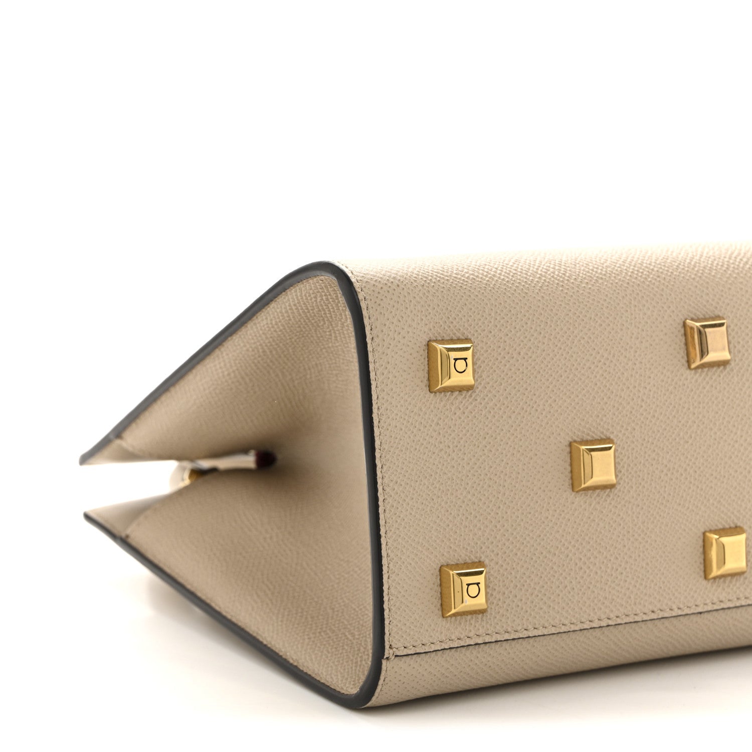 Salvatore Ferragamo Calfskin Small The Studio Box Bag Daino 8 of 10