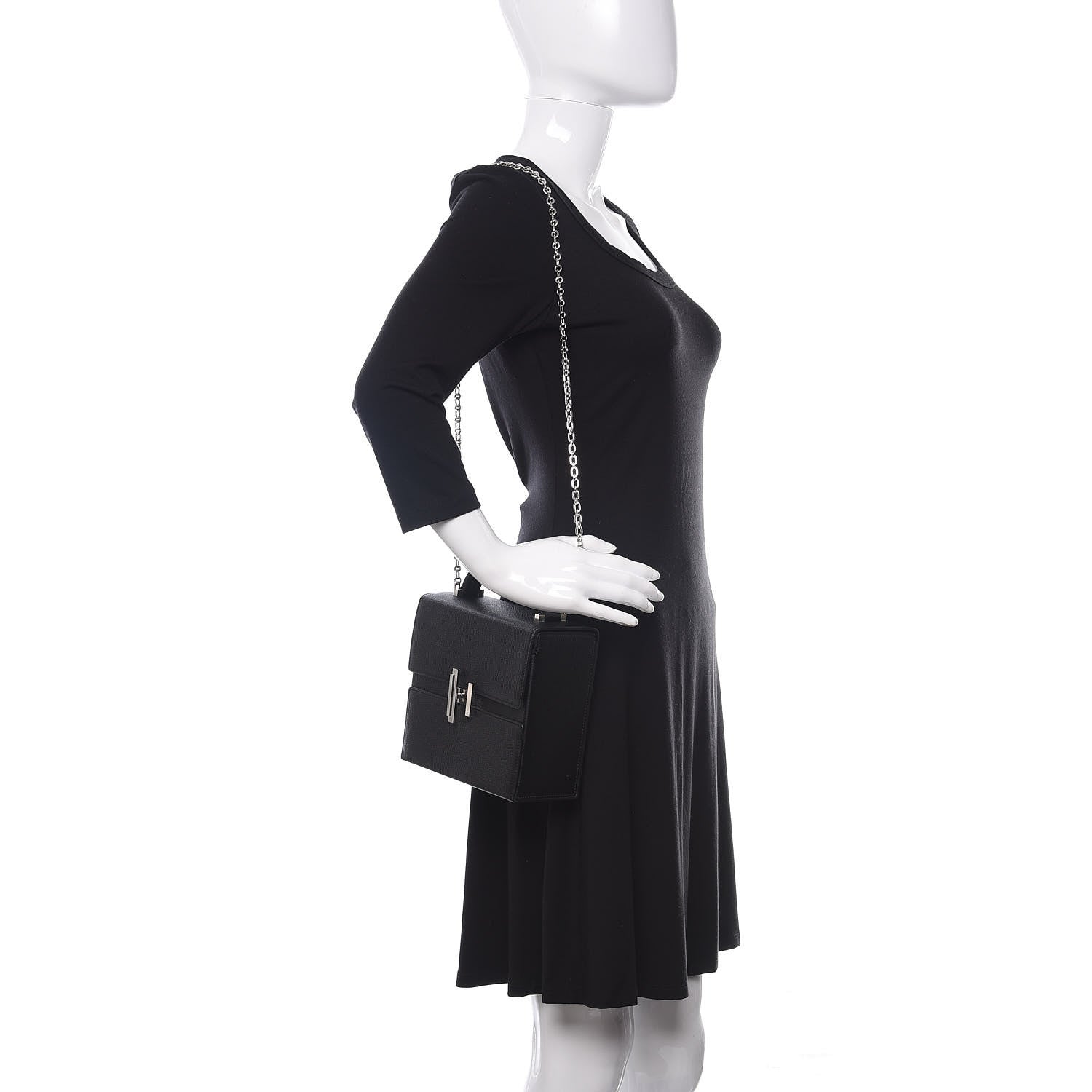 Hermes Chevre Mysore Cinhetic Boxy Top Handle Bag Black 2 of 10