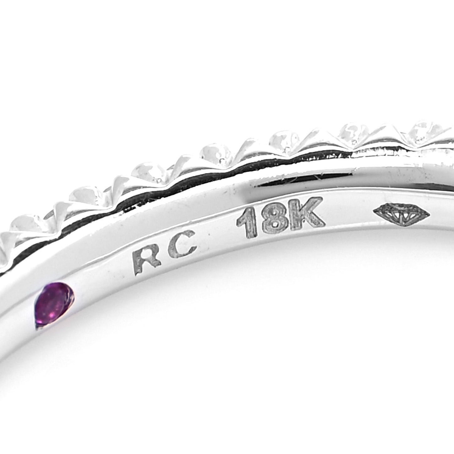 18K White Gold Diamond Micro Pave Eternity Band Ring 54 7