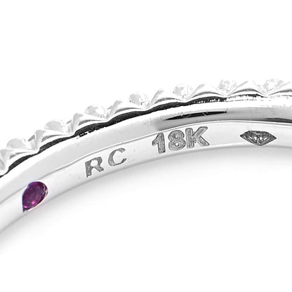 Roberto Coin 18K White Gold Diamond Micro Pave Eternity Band Ring 54 7 4 of 4