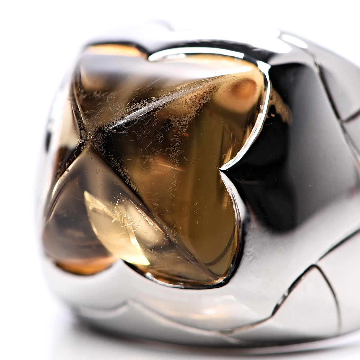 18K White Gold Citrine Ring 53 6.25