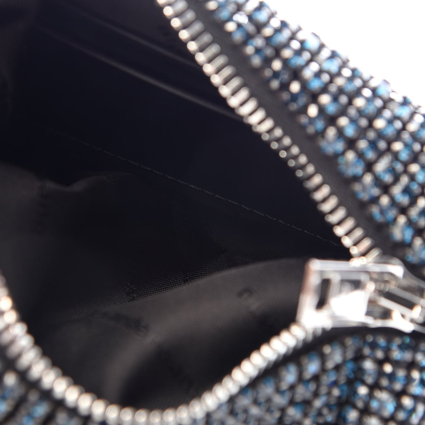 Mesh Crystal Rhinestone Mini Heiress Pouch Navy