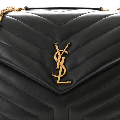 Saint Laurent Calfskin Y Quilted Monogram Medium Loulou Chain Satchel Black 7 of 10