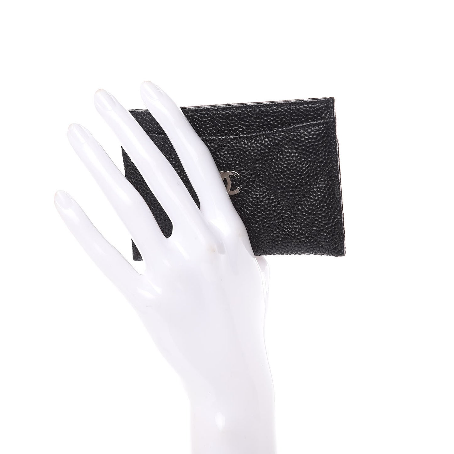 Caviar Quilted Card Holder Black