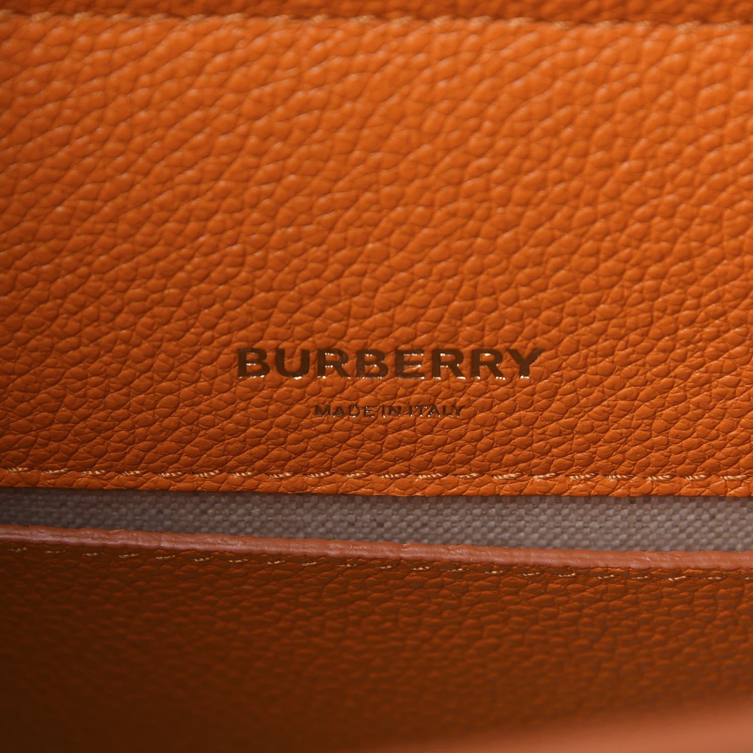 Burberry Grainy Calfskin Mini Title Bag Orange 5 of 10
