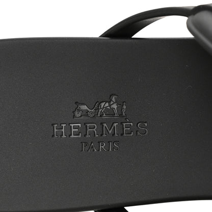 Hermes Rubber Womens Egerie Sandals 39 Black 8 of 10