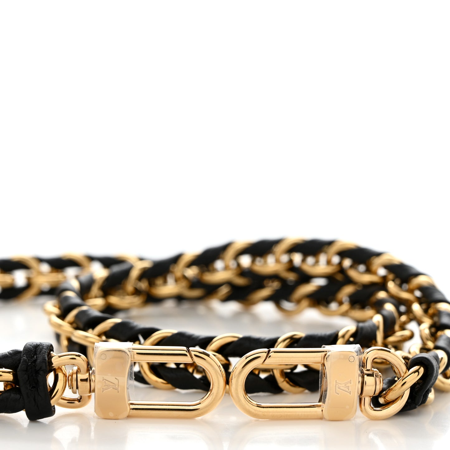 Calfskin Multi Pochette Chain Shoulder Strap Black Gold
