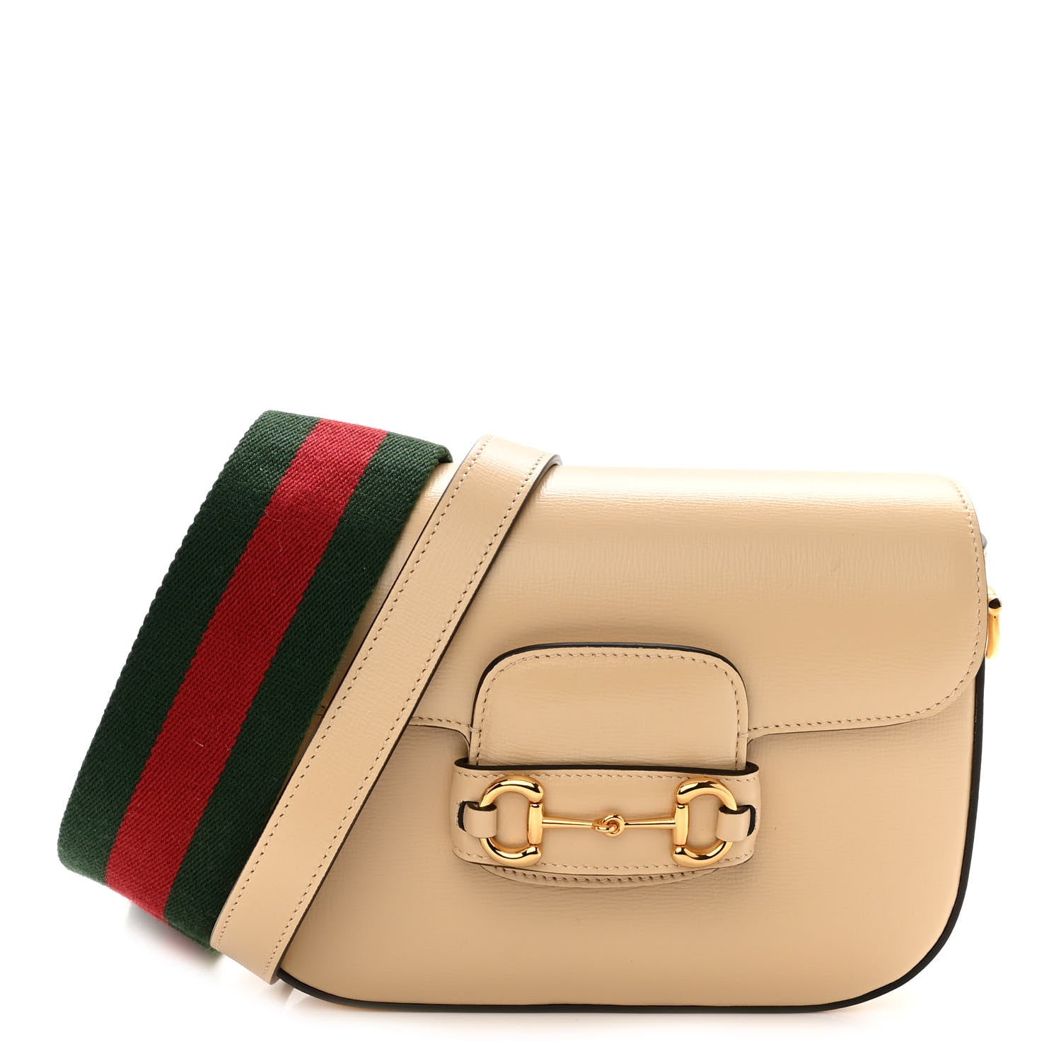 Gucci Azalea Calfskin Web Mini Horsebit 1955 Shoulder Bag Bubble Tea 1 of 10
