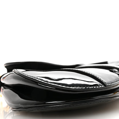 Christian Dior Patent Saddle Bag Black 8 of 9