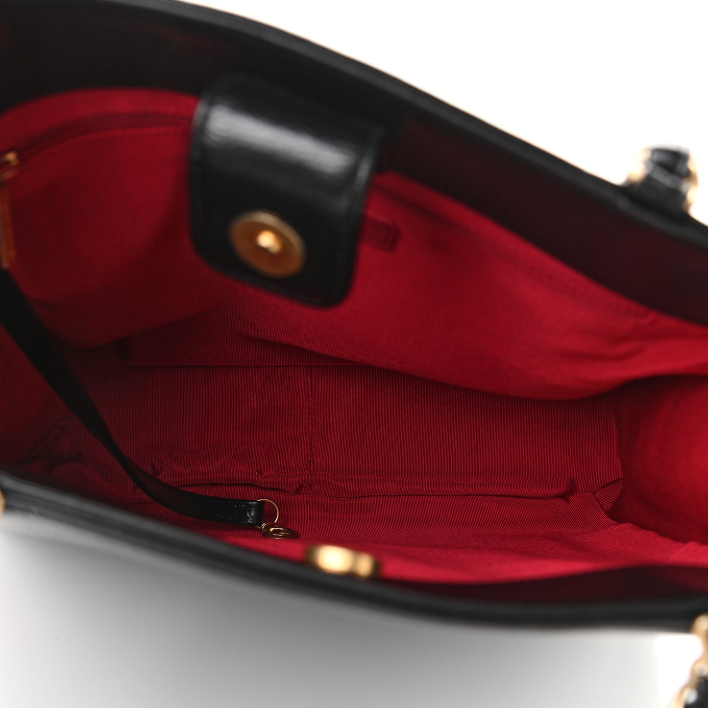 Shiny Aged Calfskin North South Shopping Bag Black