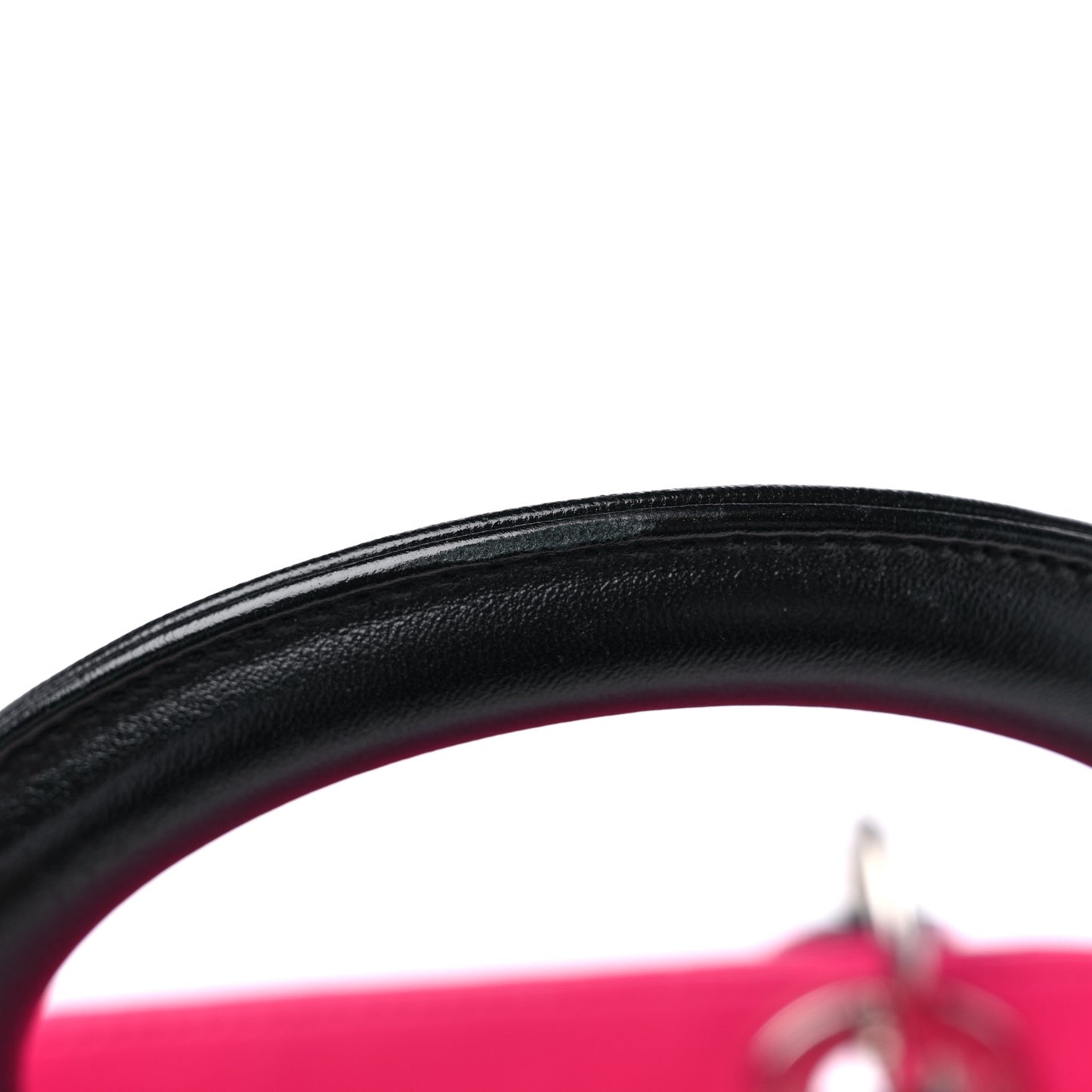 Lambskin Cannage Medium Tri-Color Lady Dior Fuchsia Anemone Black
