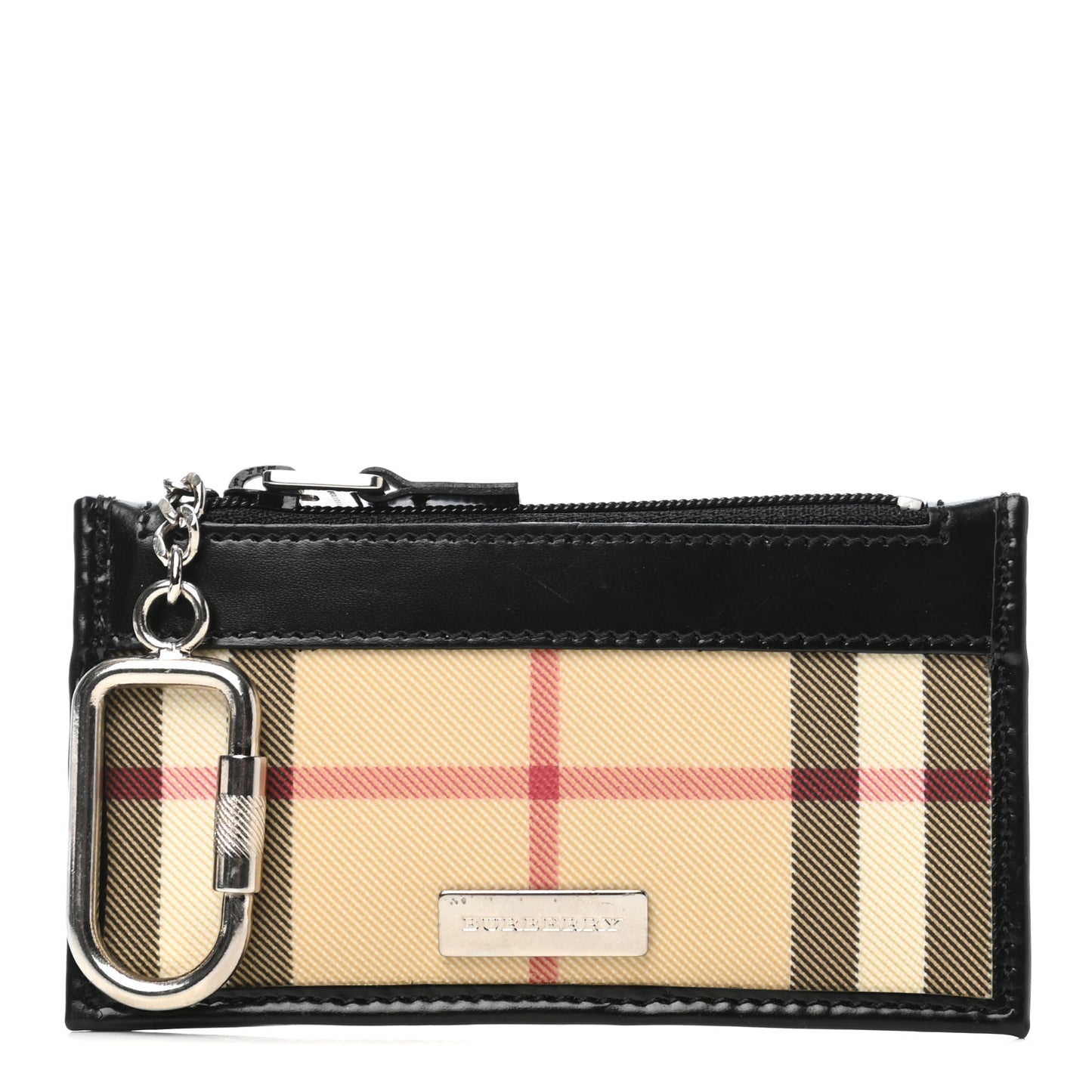 House Check Key Coin Case Black