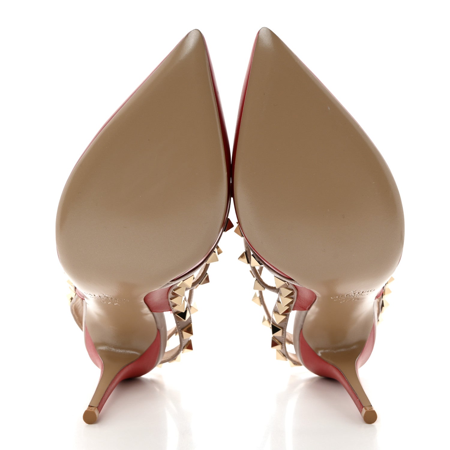 Valentino Garavani Nappa Rockstud Ankle Strap 100mm Pumps 37.5 Rubino Poudre 5 of 8