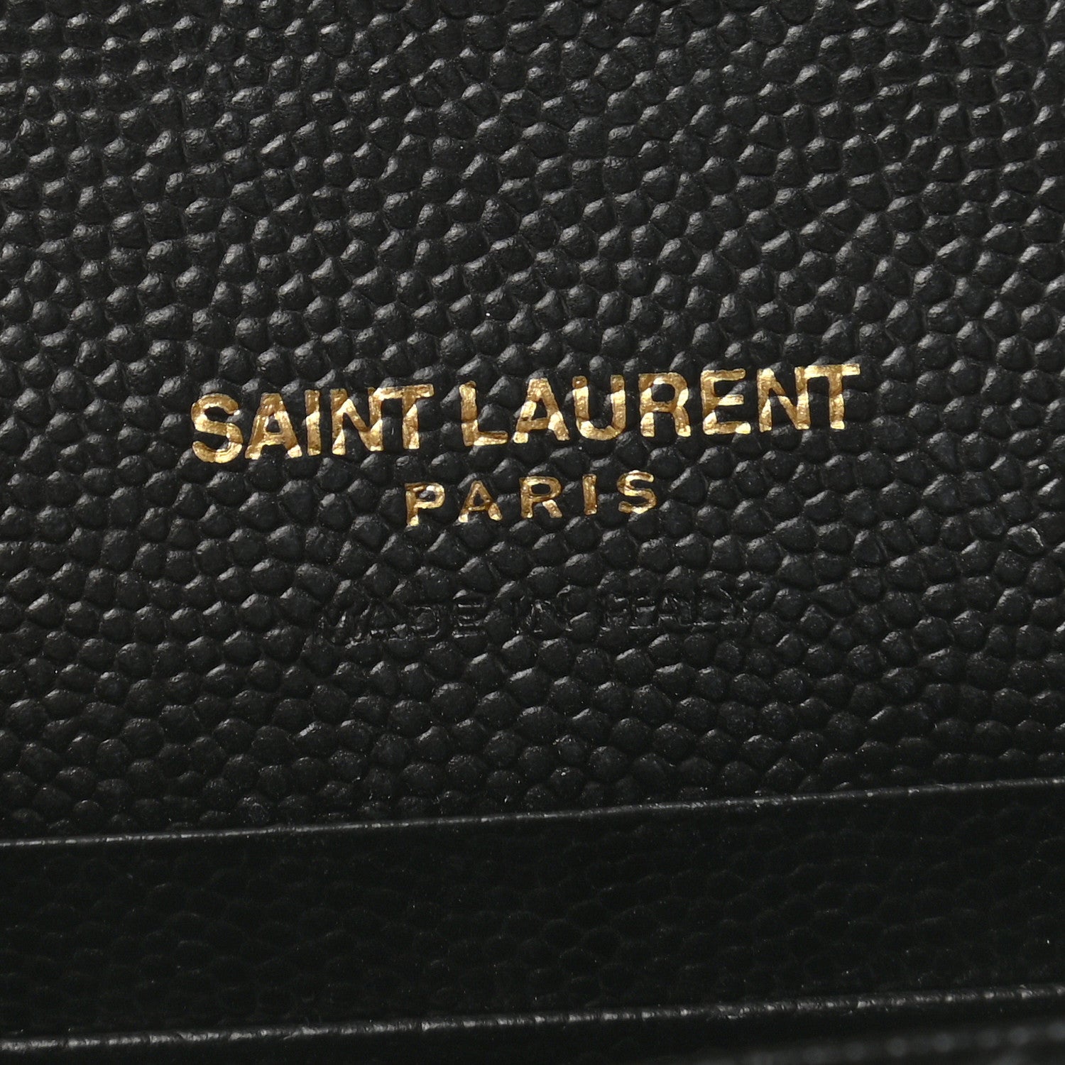 Saint Laurent Grain De Poudre Matelasse Chevron Small Monogram Envelope Wallet Black 6 of 7