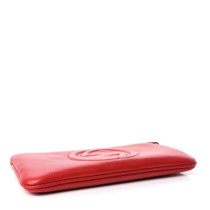 Gucci Pebbled Calfskin Soho Wristlet Vibrant Red 4 of 7