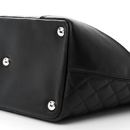 Chanel Calfskin Quilted Large Cambon Tote Black Whtie 10 of 11
