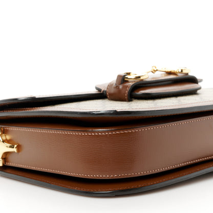 Gucci GG Supreme Monogram Horsebit 1955 Shoulder Bag Beige Brown Sugar 10 of 12