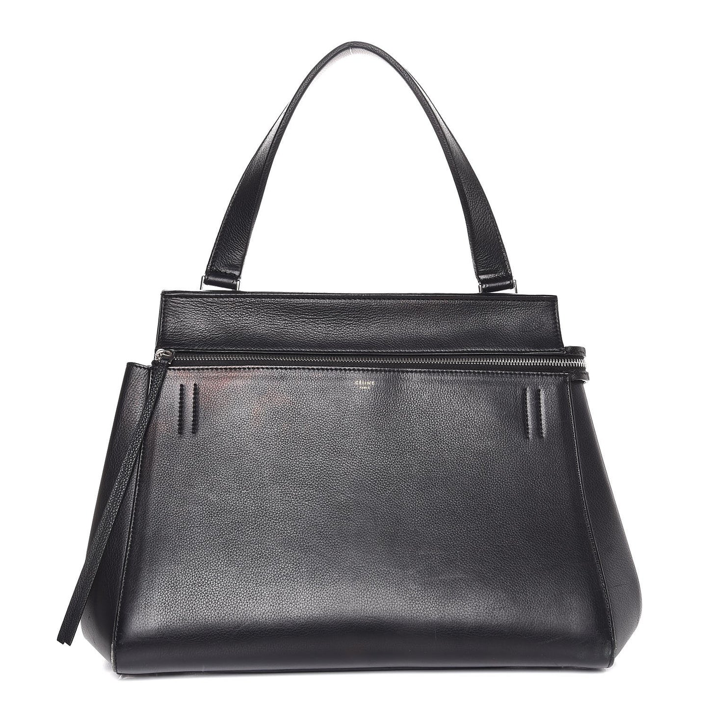 Grained Calfskin Medium Edge Shoulder Bag Black