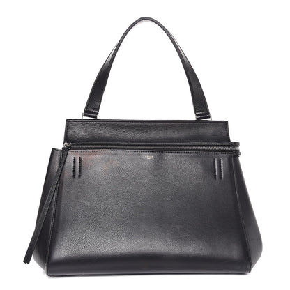 Celine Grained Calfskin Medium Edge Shoulder Bag Black 1 of 17
