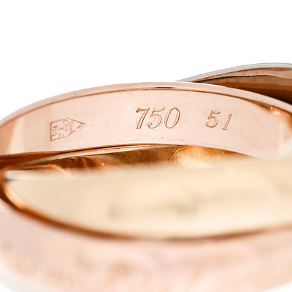 Cartier 18K Pink Yellow White Gold Classic Les Must De Cartier Trinity Ring 51 5.75 4 of 5