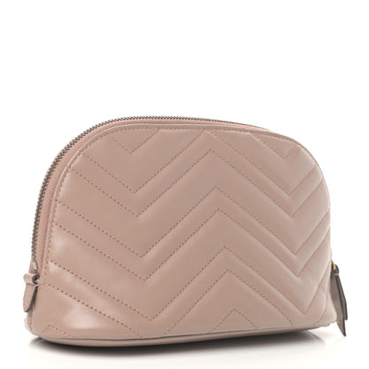 Gucci Calfskin Matelasse Large GG Marmont Pouch Cosmetic Case Porcelain Rose 2 of 4