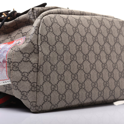 Gucci Soft GG Supreme Monogram Courrier Web Double Buckle Backpack Beige New Acero 5 of 19