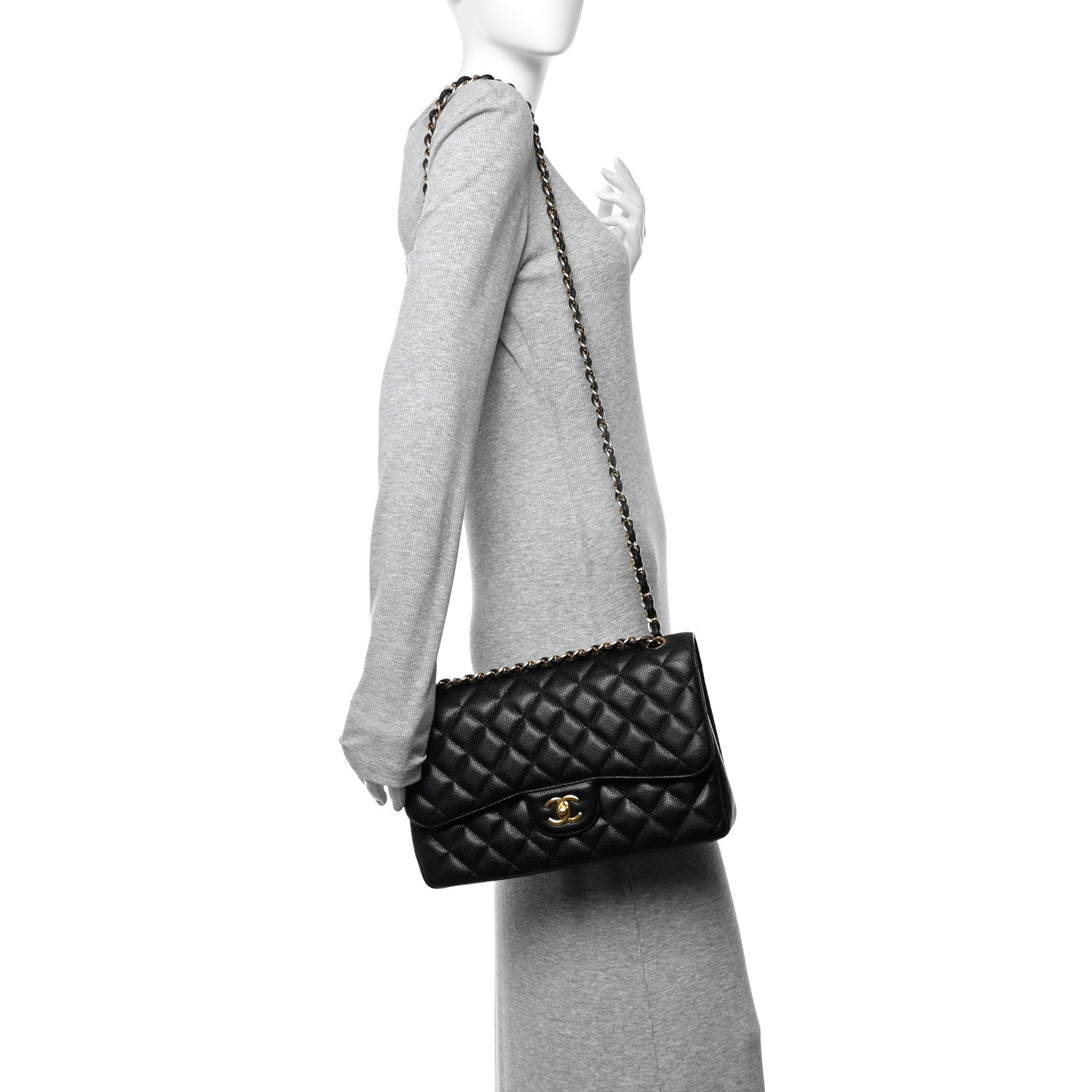Chanel Caviar Quilted Jumbo Double Flap Black 2 of 11