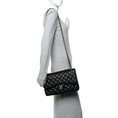 Chanel Caviar Quilted Jumbo Double Flap Black 2 of 11