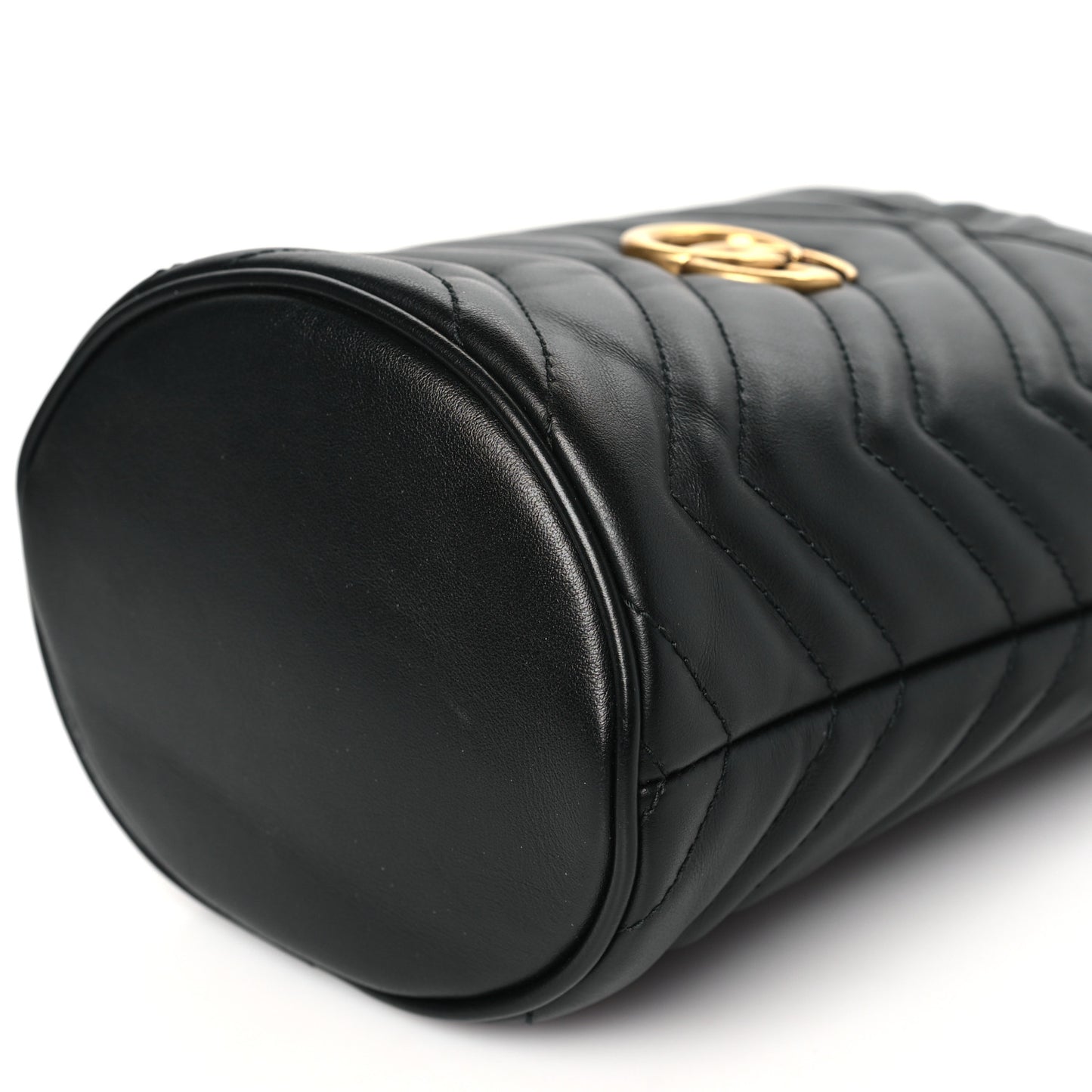Calfskin Matelasse Mini GG Marmont 2.0 Bucket Bag Black