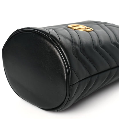 Gucci Calfskin Matelasse Mini GG Marmont 2.0 Bucket Bag Black 9 of 11
