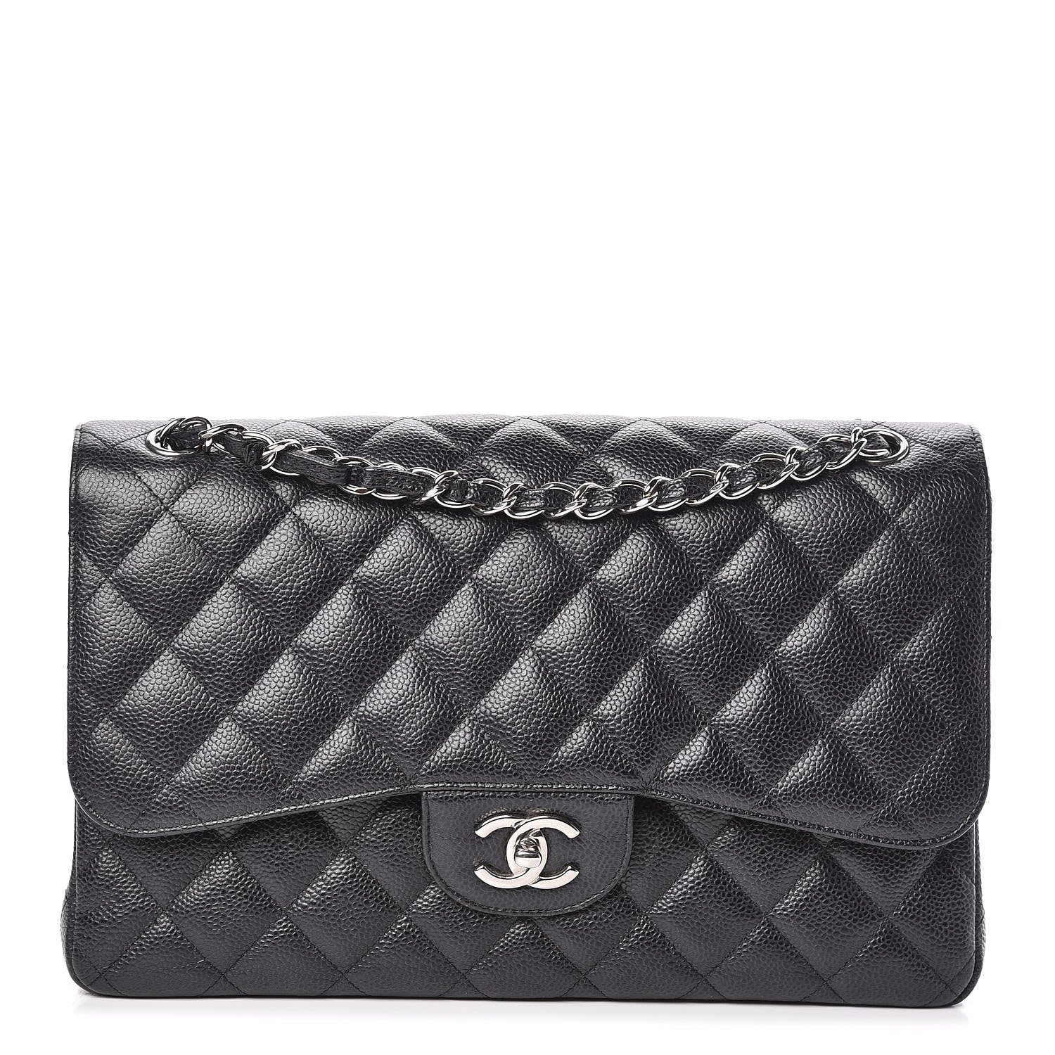 Chanel Caviar Quilted Jumbo Double Flap Black 1 of 12