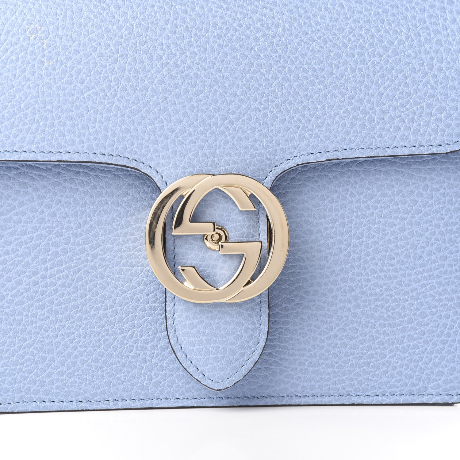 Gucci Dollar Calfskin Small Interlocking G Shoulder Bag Mineral Blue 9 of 9