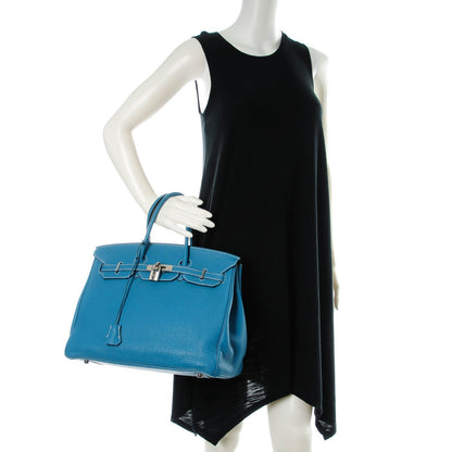 Hermes Togo Birkin 35 Blue Jean 2 of 27