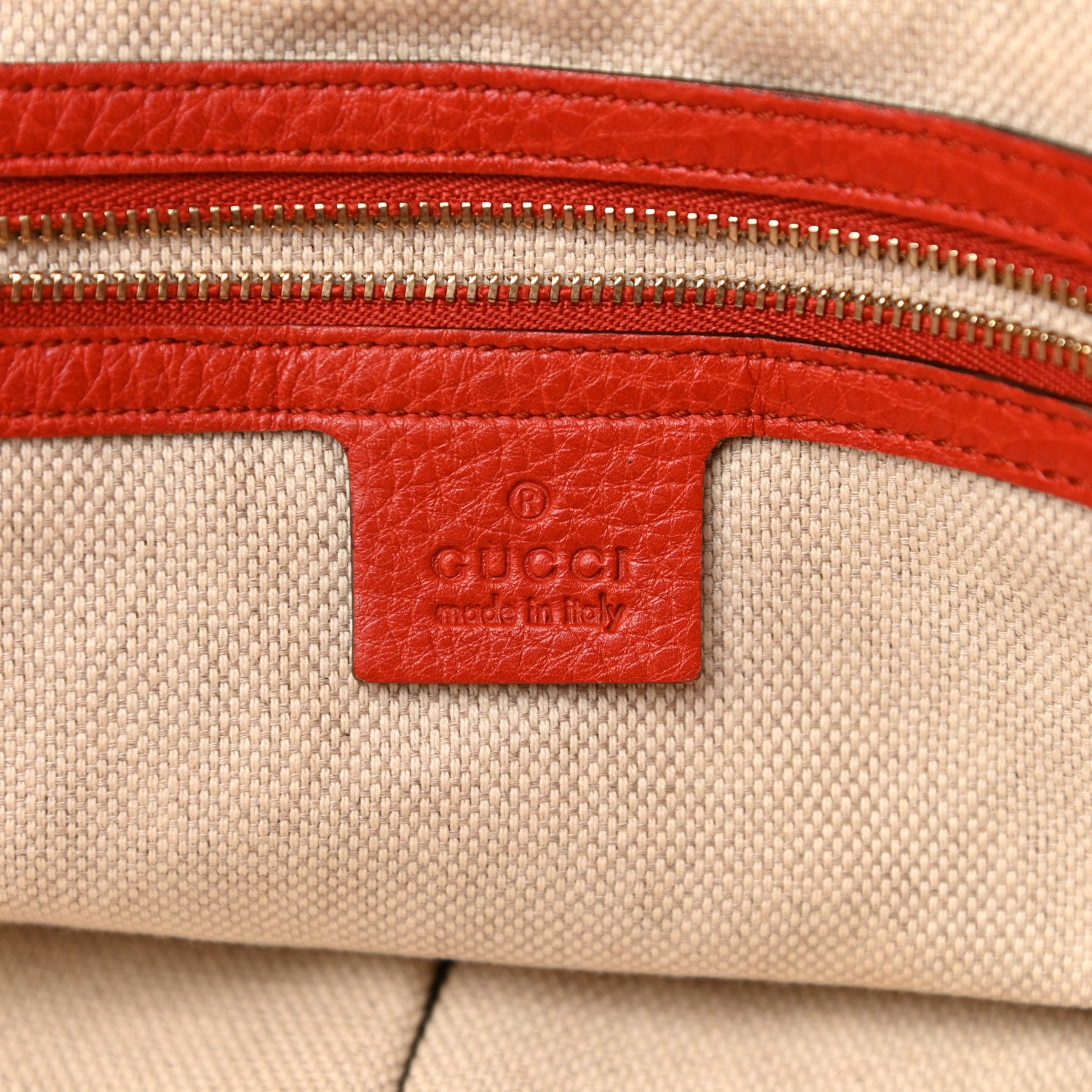 Gucci Pebbled Calfskin Medium Soho Shoulder Bag Red 6 of 13