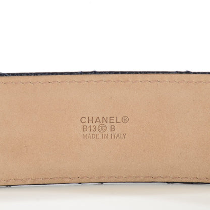 Chanel Caviar Quilted CC Belt 75 30 Navy Blue 6 of 9