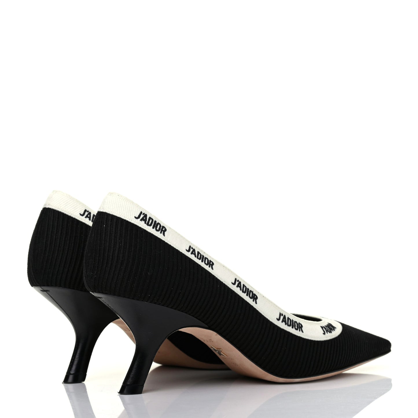 Technical Canvas Ribbon Embroidered J'Adior 65mm Pumps 39.5 Black