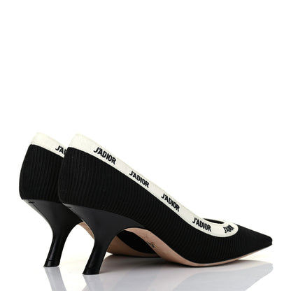 Christian Dior Technical Canvas Ribbon Embroidered J'Adior 65mm Pumps 39.5 Black 4 of 14
