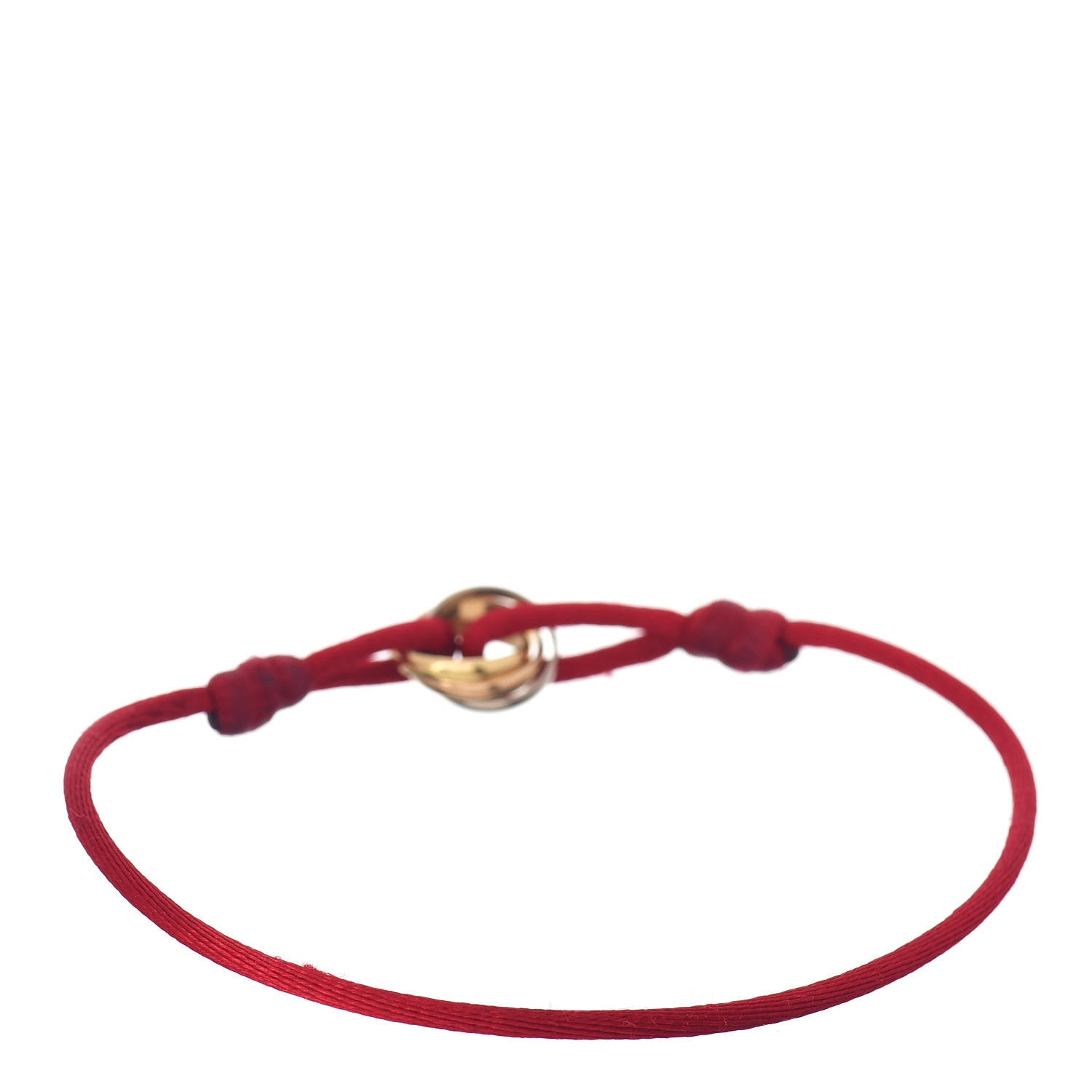 Cartier 18K Pink Yellow White Gold Trinity Cord Bracelet Red 3 of 4