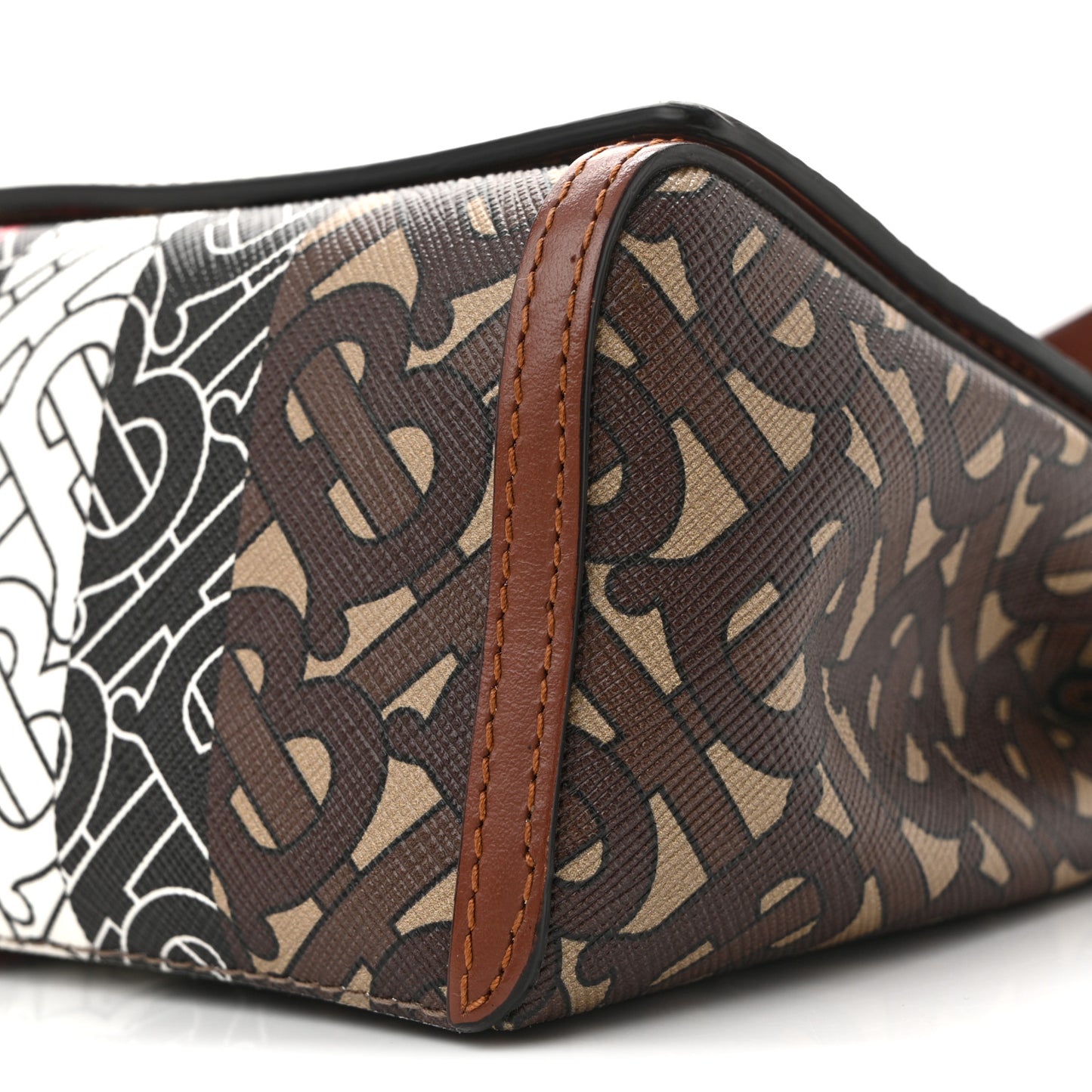 E-Canvas Monogram Stripe Hackberry Crossbody Bag Bridle Brown