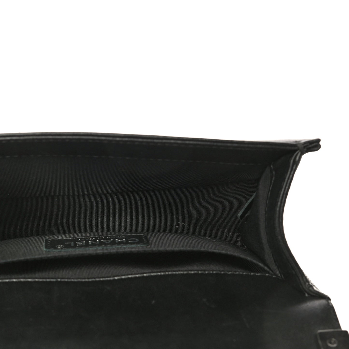 Lambskin Quilted Small Boy Flap Black