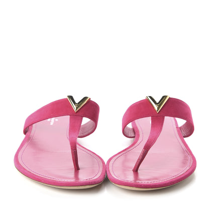 Louis Vuitton Suede Bahiana Flat Thong Sandals 39 Fuchsia 2 of 8