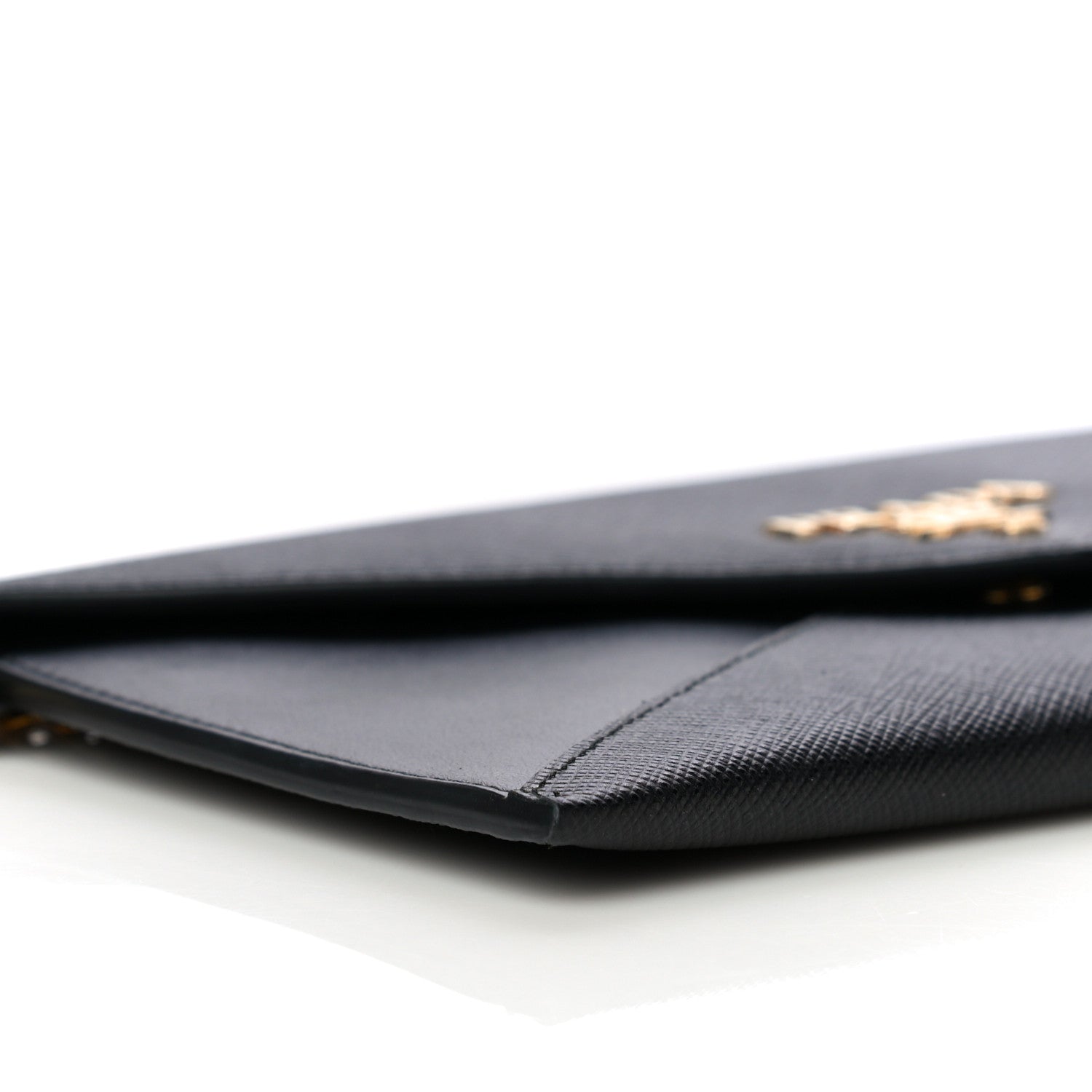 Prada Saffiano Envelope Wristlet Crossbody Wallet Black 9 of 14