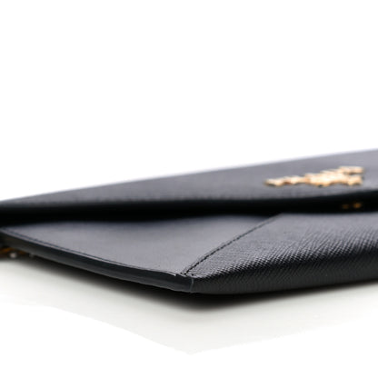 Prada Saffiano Envelope Wristlet Crossbody Wallet Black 9 of 14