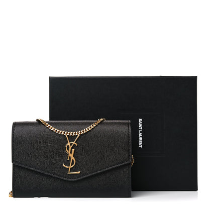 Saint Laurent Grain De Poudre Uptown Chain Wallet Black 9 of 9