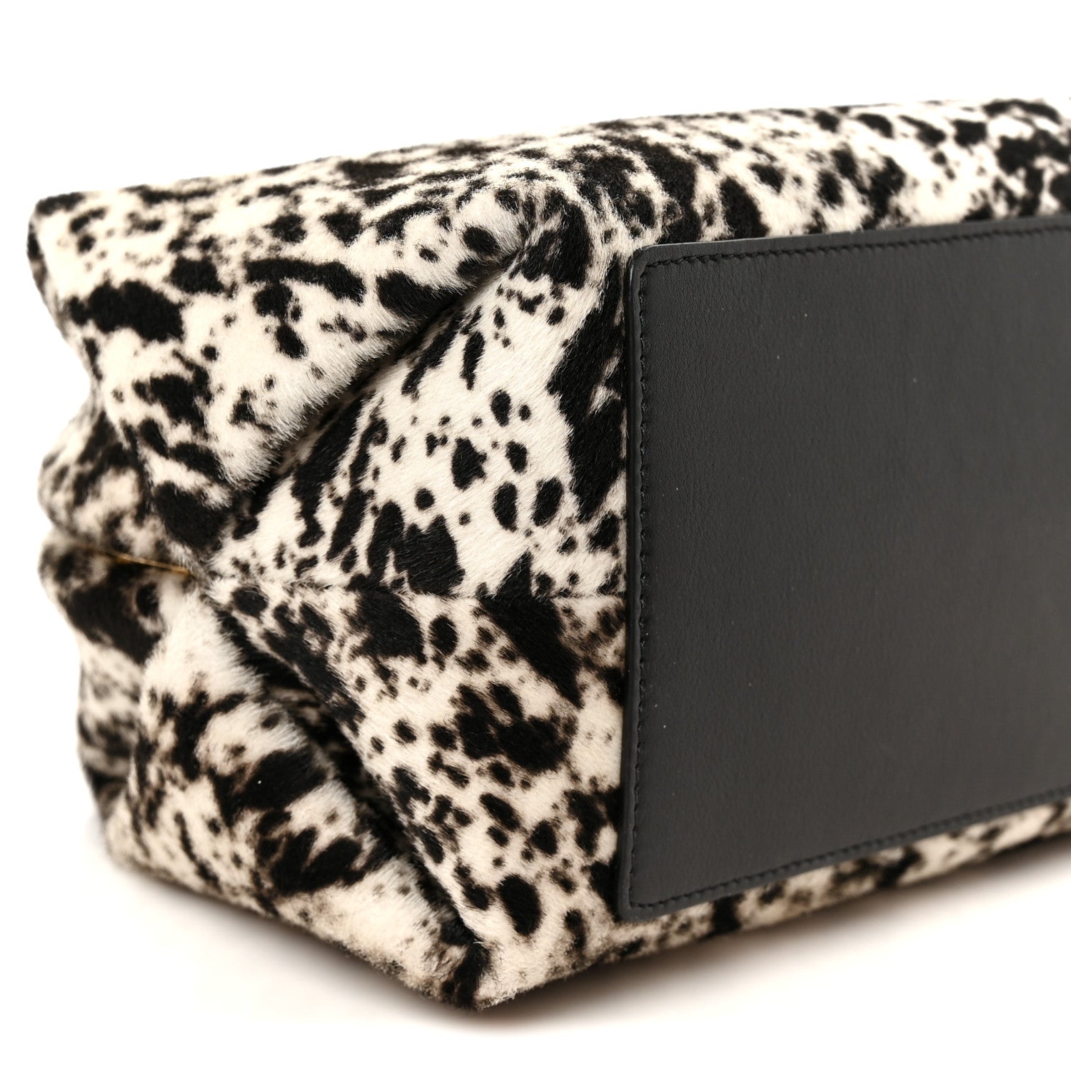 Chanel Lambskin Pony Hair Printed Clutch With Chain Black White 9 of 11