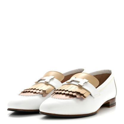 Hermes Goatskin Womens Royal Loafers 37 Multicolor White 4 of 9