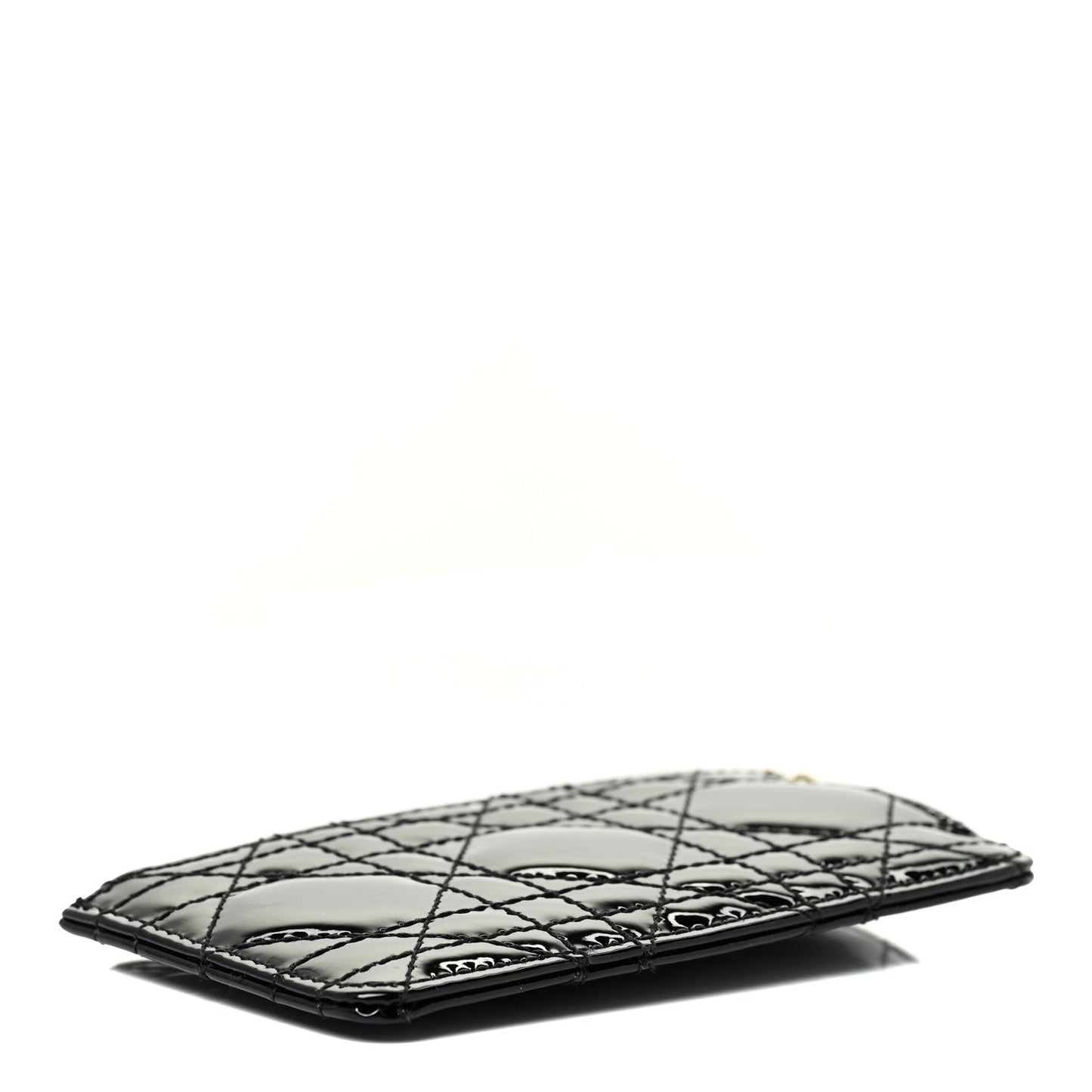Patent Cannage Lady Dior Card Holder Black