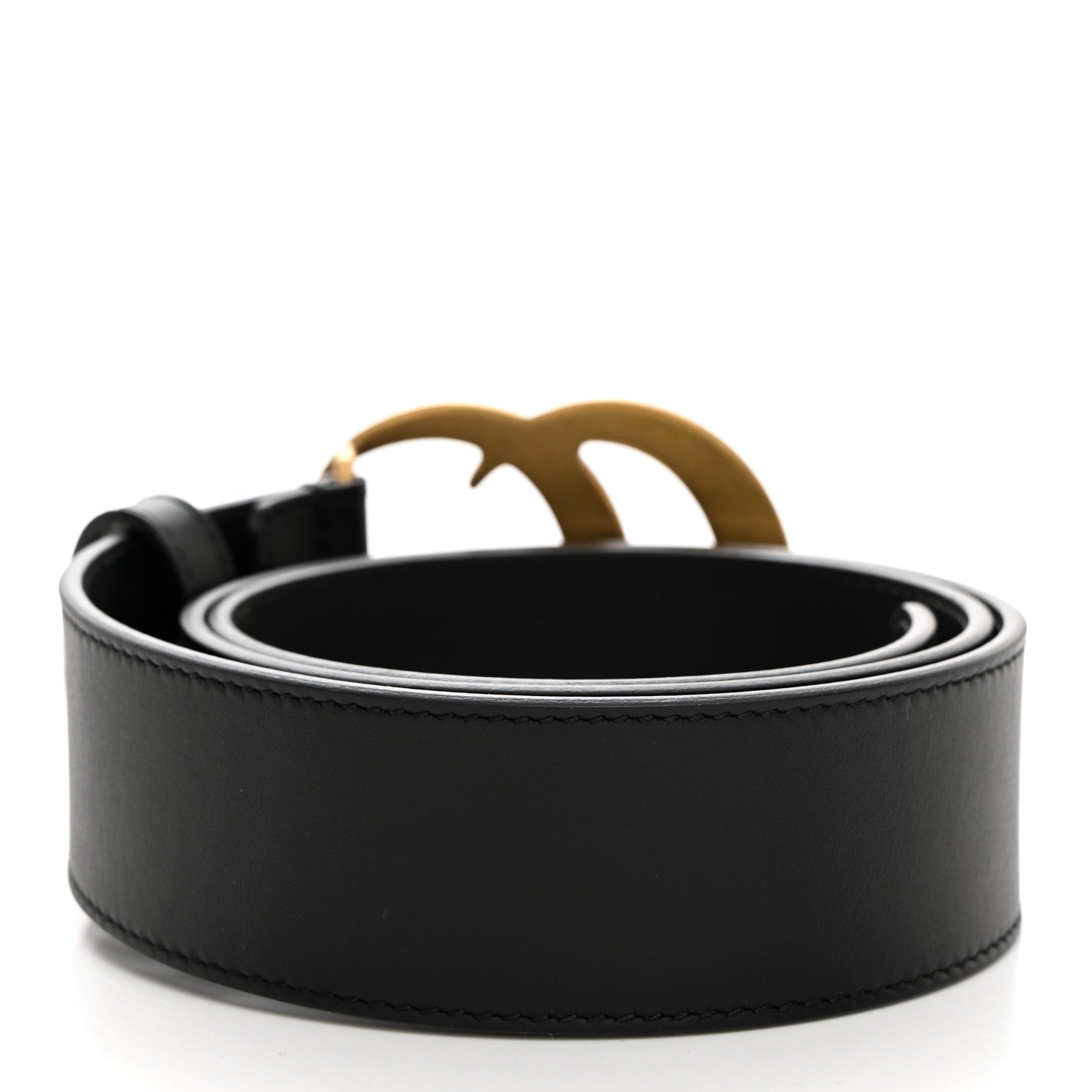 GUCCI ブラック ベルト 75/30 ゴールドバックル Vintage GUCCI Black Leather GG 30mm Belt 75 30 – Fashion Reloved