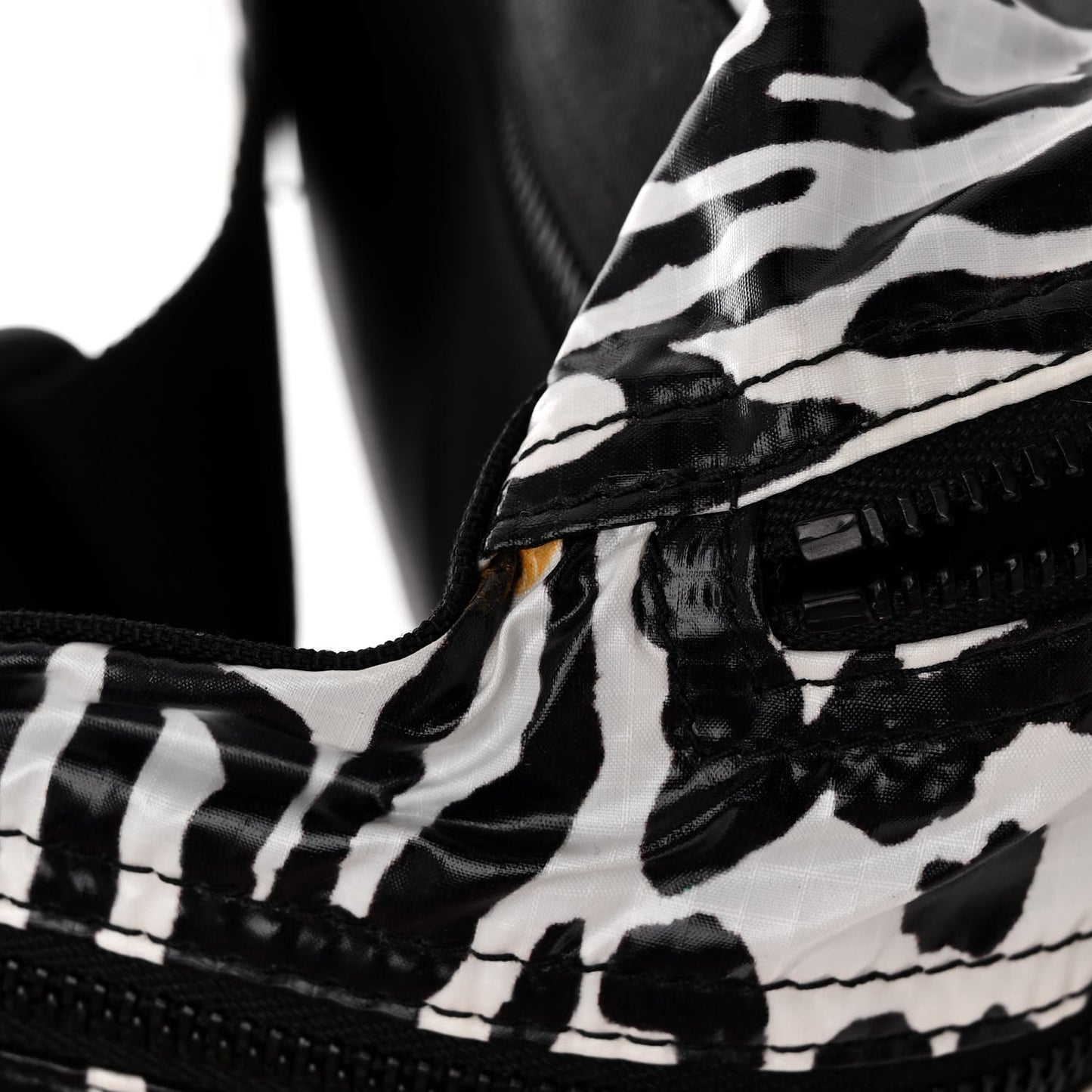 Nylon Leopard Print Belt Bag Black