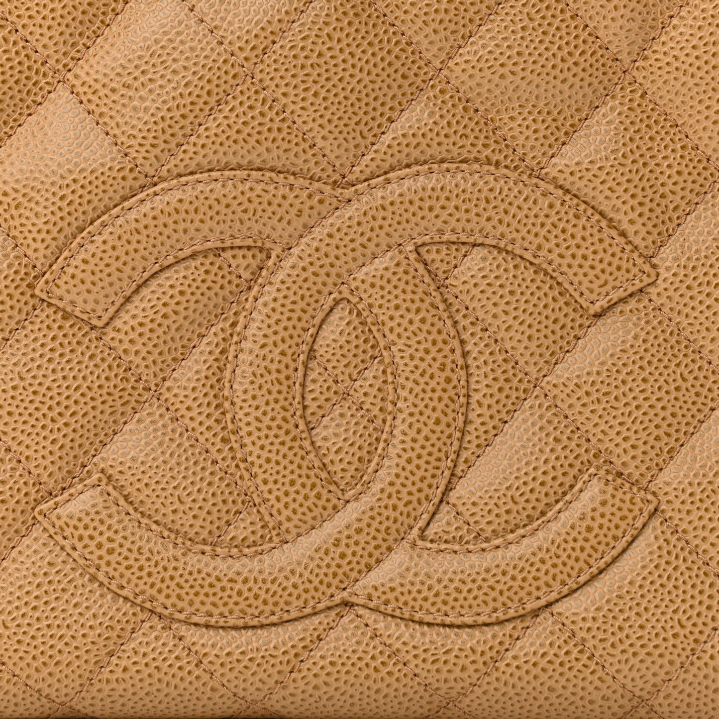 Caviar Quilted Timeless CC Shoulder Bag Beige